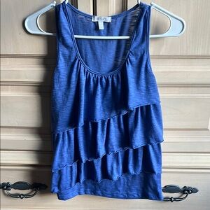 dELiA*s Blue Ruffled Tiered Tank Top